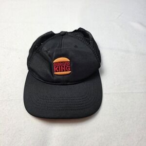 Burger King Employee Uniform Worker Cap Hat Mesh Snapback Black